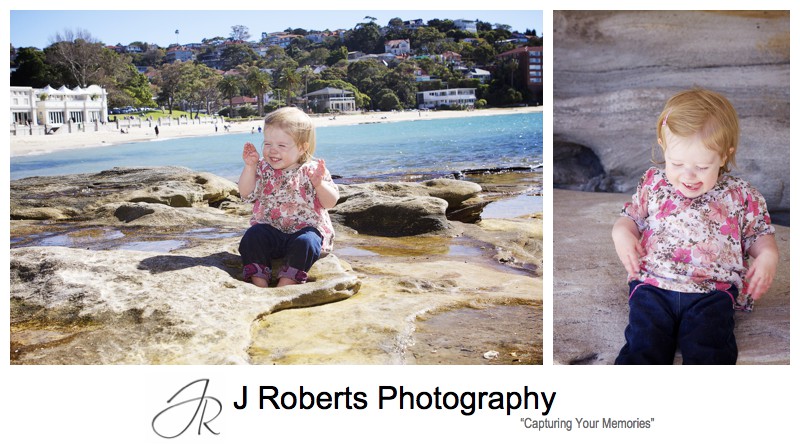 Portraits of a little girl on balmoral beach - family portrait photography sydney